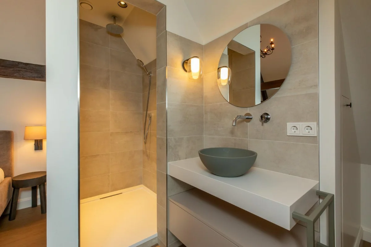 Badkamer in vakantiehuis Molenhof, Heinkenszand