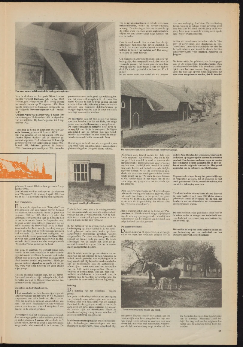 Rechterpagina van het krantenartikel over de boerderij uit 1977